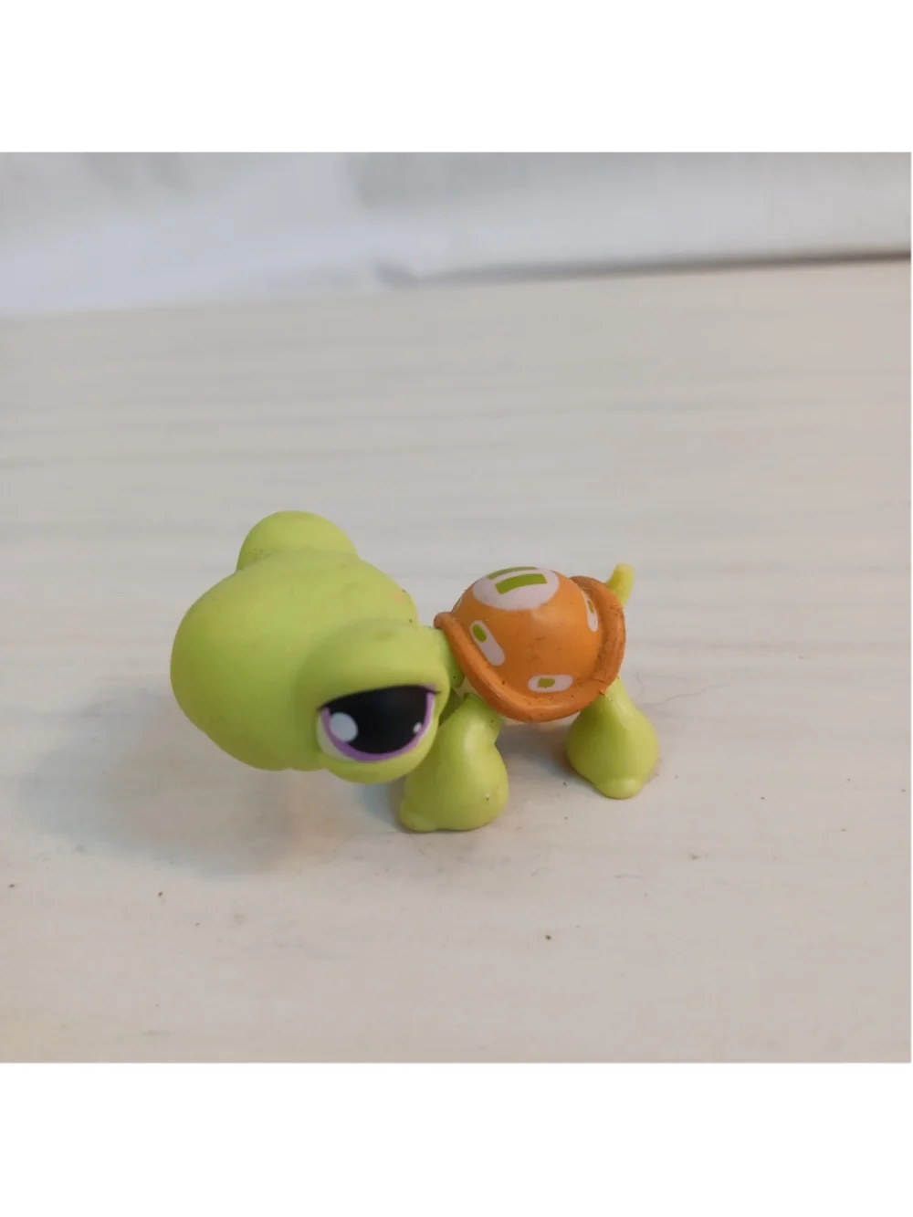 Authentic Littlest Pet Shop LPS Turtle #350 Green Yellow Purple Eye